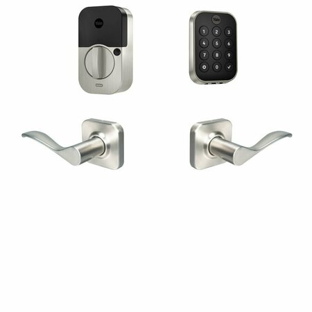 YALE REAL LIVING Yale Assure Lock 2 Bundle with Key Free Touchscreen Wi Fi Deadbolt, Norwood Lever Passage, and BYRD450WF1NW619